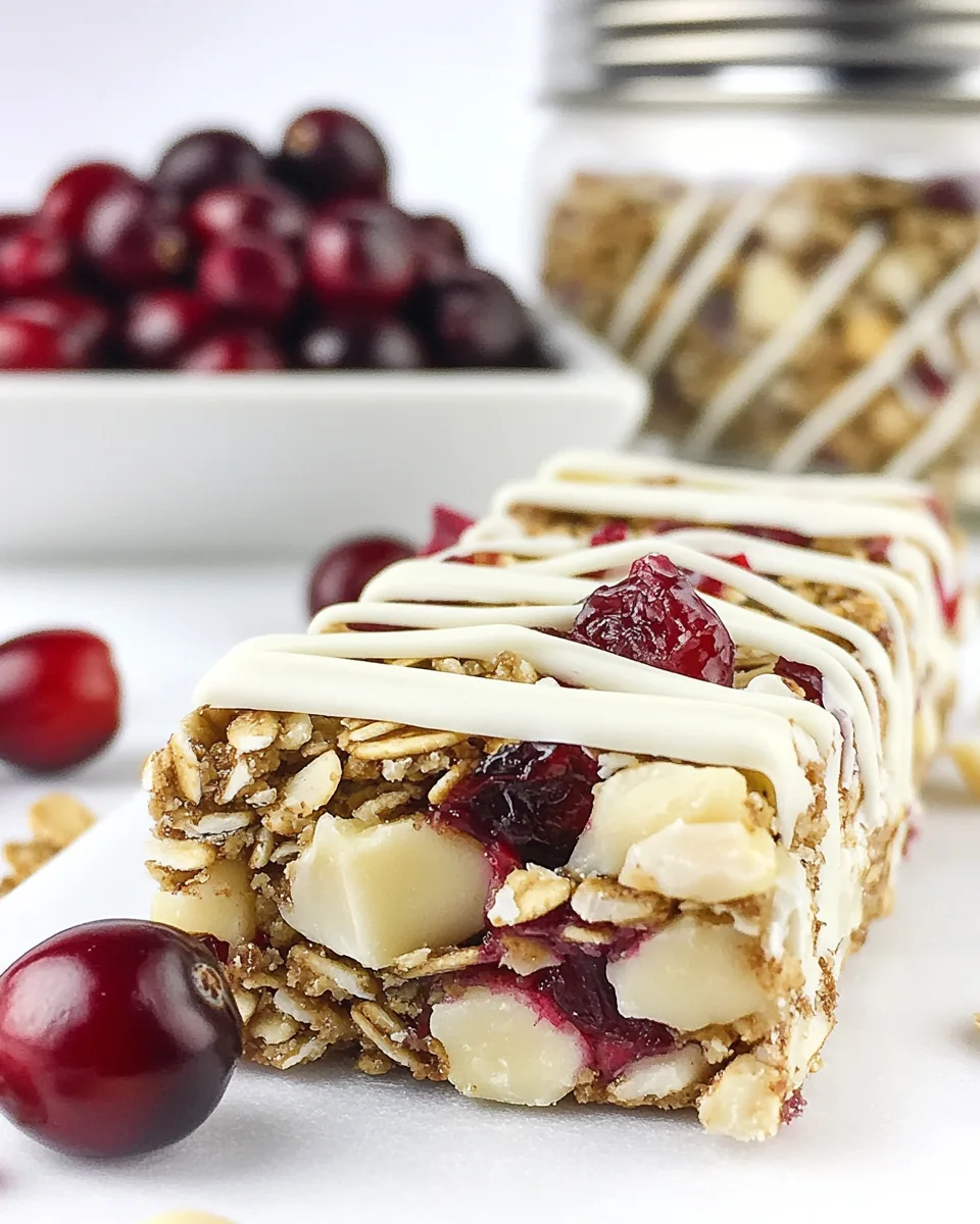 White Chocolate Cranberry Macadamia Nut Granola Bars