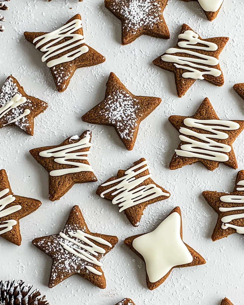 White Chocolate Gingerbread Star Cookies