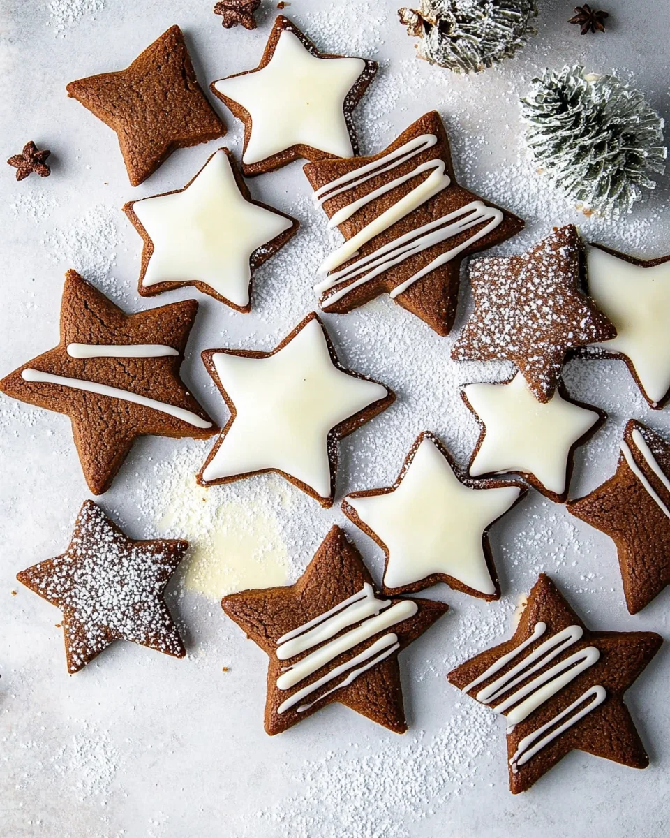 White Chocolate Gingerbread Star Cookies