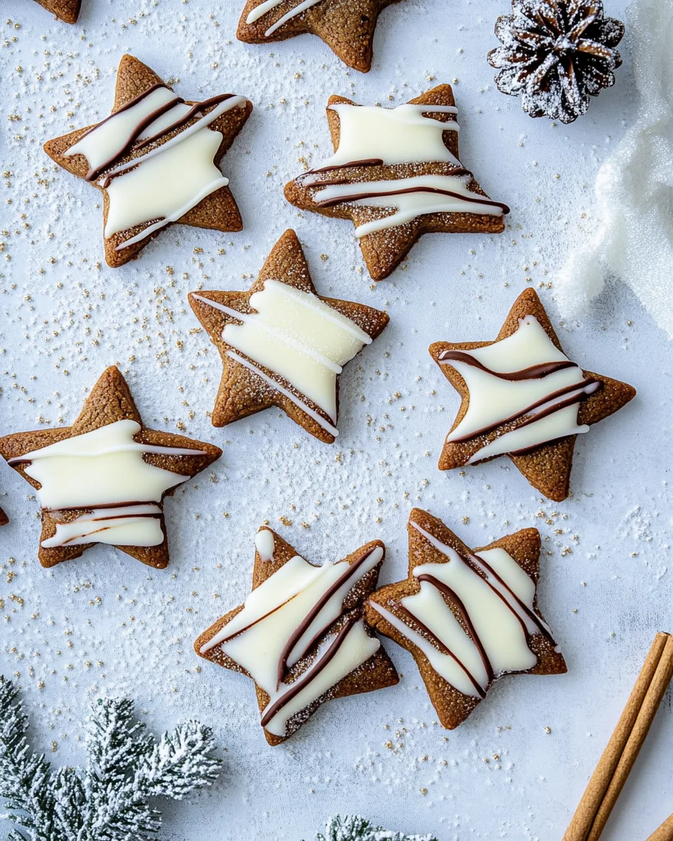 White Chocolate Gingerbread Star Cookies