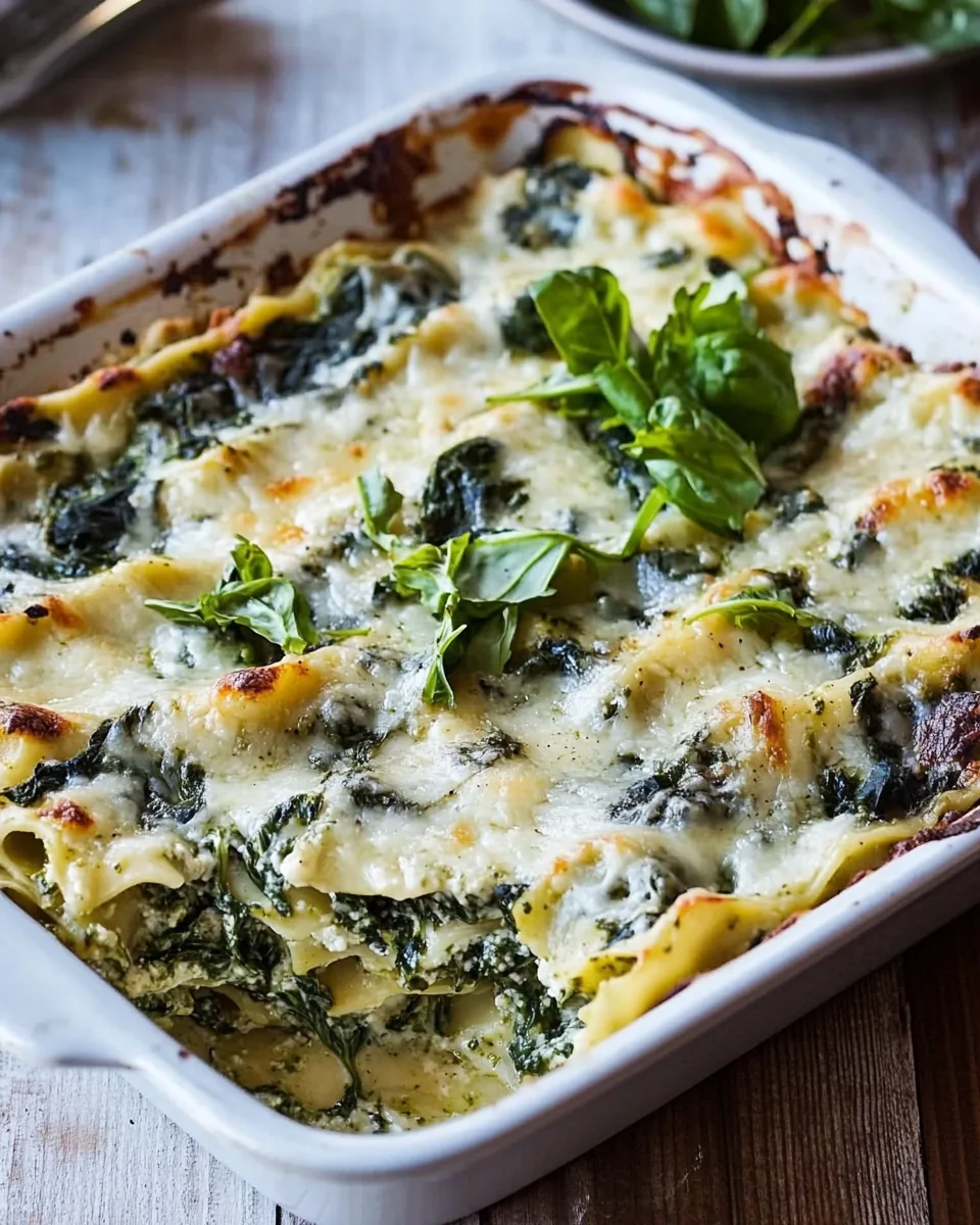 White Pesto Spinach Lasagna