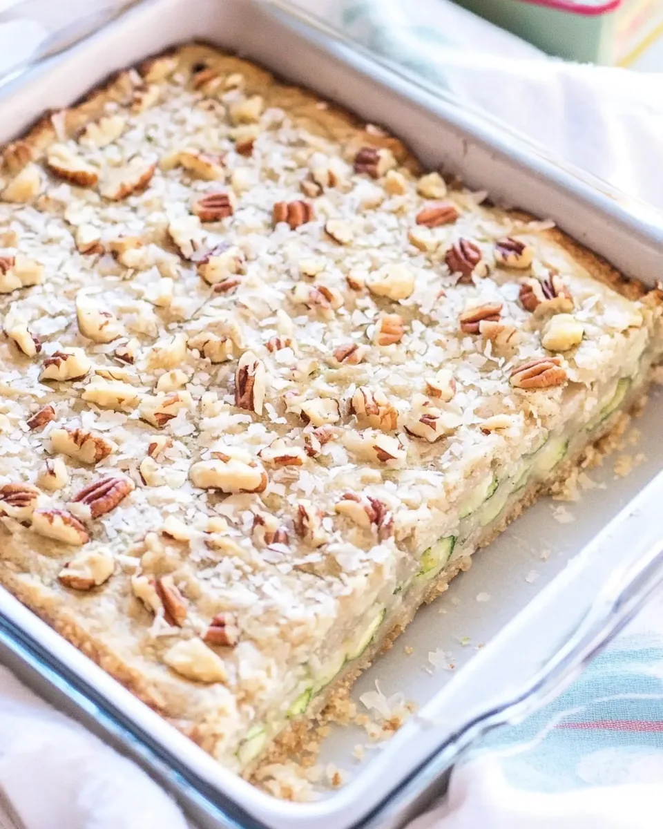 Zucchini Bars with Pecans and Coconut